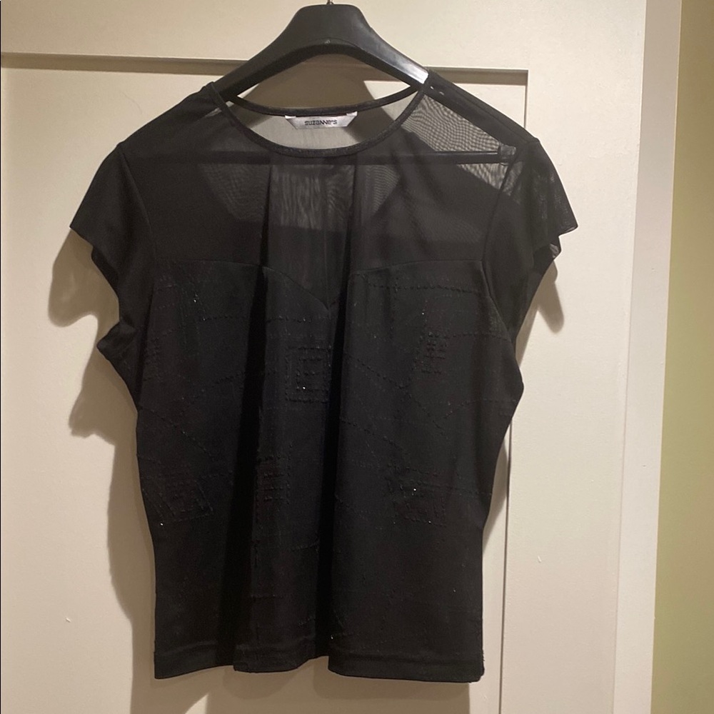 Elegant Black Sheer Top by Suzanne’s. Size XL